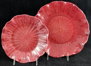 Metlox Lotus Cranberry Group of Dinner Plate and Salad Plate - Picture 1 of 4