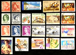 Australia Vintage Postage Stamp Lot 1950-2000 - 22 Stamps - F+ Used Handstamped - Picture 1 of 5