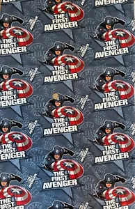 MARAVEL AVENGERS CAPTAIN AMERICA THE FIRST AVENGER 100% COTTON FABRIC 35" PIECE - Picture 1 of 1