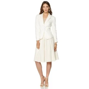 WENDY WILLIAMS Size 12 Faux Suede Blazer IVORY - Picture 1 of 3