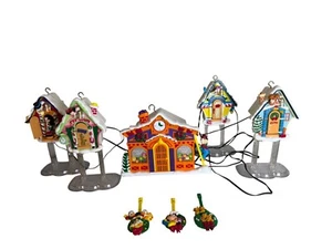 Vintage Mr. Christmas Topolino Orologio Negozio Animato Illuminato Natale Espositore Set - Foto 1 di 7
