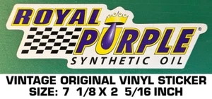 ROYAL PURPLE SYNTHETIC OIL - VINTAGE ORIGINAL VINYL DECAL STICKER - AUTOMOTIVE - Picture 1 of 2