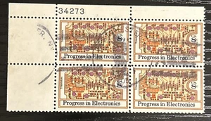 US Stamps:  Scott 1501 Block Of 4 Progress In Electronics 8c 1973 - Picture 1 of 2