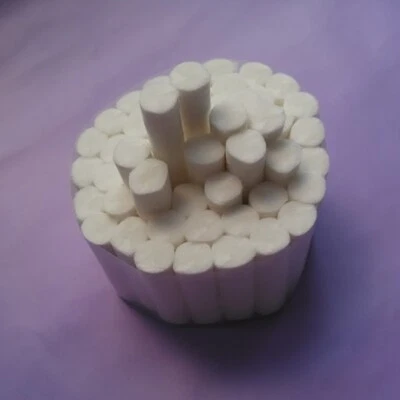 50 Pcs Cotton Rolls Dental 8*38mm Disposable Absorbent Soft Hemostatic Pliable - Image 1 of 2