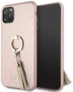 Funda Original Guess Saffiano Incrustada Anillo Soporte Para iPhone 11 Pro Max Rosa - Imagen 1 de 7