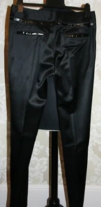 NEW/NWT BALENCIAGA PARIS Trousers Ghesquiere 2007 Black Satin Dress Pants FR40/S - Picture 1 of 12