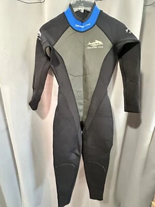 Discovery Cove Ocean Tec langärmliger Neoprenanzug mit Reißverschluss hinten durchgehend schwarz Damengröße 4 - Bild 1 von 3