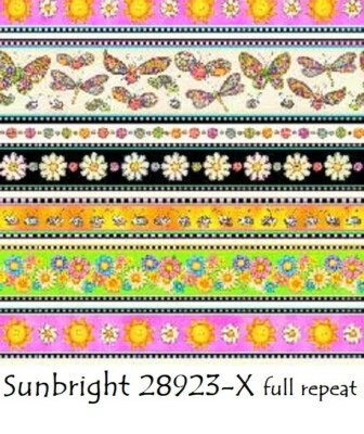 Sunbright 28923 X QT Telas Algodón Edredón Tela Borde Rayas Mariposa LadyBug Foto 1 de 4