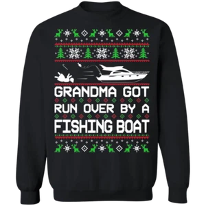 Sudadera Boat Ugly Christmas Grandma Got Run Over cuello redondo - Imagen 1 de 7