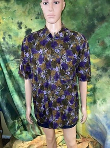 Camisa De Colección Generra Años 90 Cuello Lazo Morado Botón Delantero L - Imagen 1 de 10