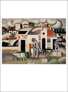 Pintura en placa de bellas artes Fernand Leger Man With A Dog 1976 impresión vintage - Imagen 1 de 3