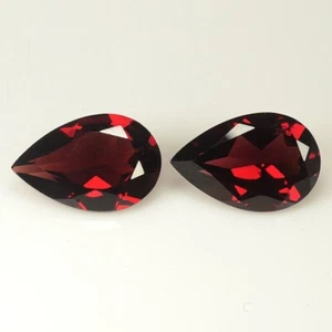 12,25 quilates y 15x10 mm _ Granate rojo almandina natural 15x10 par de piedras preciosas corte pera - Imagen 1 de 10