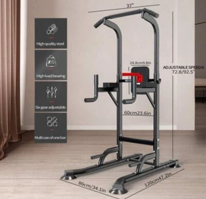 Gym Workout Power Tower Dip Station Adjustable Heavy Duty Pull Up Bar for Home - Picture 1 of 7