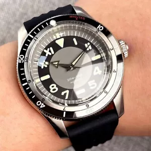 20ATM 40 mm Tandorio schwarz graues Zifferblatt NH35 Automatik Herrenuhr Schleife Saphirglas - Bild 1 von 9