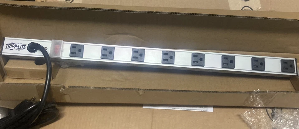 NEW Tripp Lite PS240810 8-Outlet Vertical Power Strip 120V 15A 10-ft. BEST PRICE - Image 1 of 4