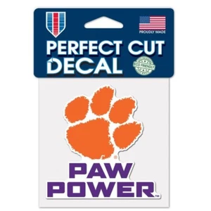 Adesivo decalcomania vinile Clemson TIGERS PAW POWER Clemson University - Foto 1 di 1