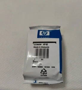 Genuine HP 60 CC640W BLACK X4 Cartridge Foil Sealed No Expiration Noted - Picture 1 of 5