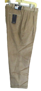 New NAUTICA Beige Tan Corduroy Pleated, Cuffed Pants 100% cotton 36X30 MSRP $85