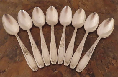 IS Ambassador Set of 8 Teaspoons 1847 Rogers Silverplate Vintage Flatware Lot H - Image 1 of 4