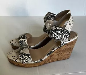 Steve Madden Escalate Style Chunky Cork Wedge Platform Snake Heel - Y2K Size 8.5 - Picture 1 of 12
