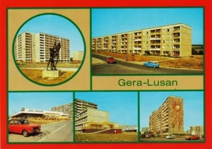 10-C022 Ansichtskarte Gera-Lusan HO-Gaststätte Ambulatorium Plattenbau Thüringen - Bild 1 von 1