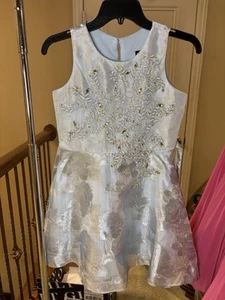 TEEZE ME GIRL Girls’ Blue & Gold Dress, Size 12 - Picture 1 of 7