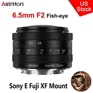 US AstrHori 6.5mm F2.0 Manual Focus Ultra Wide Angle Fisheye Lens for E/XF Mount - Picture 1 of 8