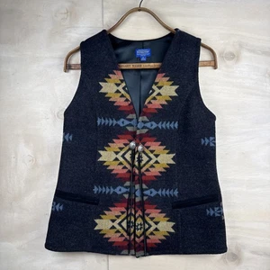 Gilet da cowboy Pendleton Woolen Mills lana vergine azteco sud-ovest taglia media - Foto 1 di 9