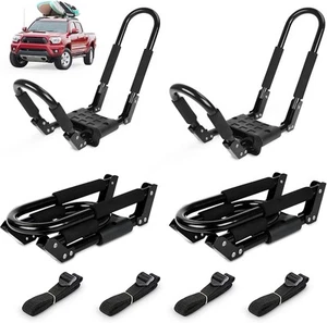 Folding Kayak Roof Rack 2 Pairs, 4pcs J-Bar Car Racks for Kayak, black - Picture 1 of 7