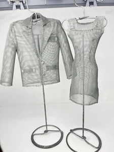 22" Wire Metal Mesh Art Sculptures - Jacket & Dress - Stand Decor - Picture 1 of 22
