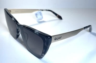 NEW QUAY Gray Gold Tortoise Call The Shots Remixed 78627 Sunglasses + Case - Imagem 1 de 4