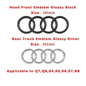 Hochwertige Motorhaube vorne & hinten Kofferraum Emblem Badge für Audi Q5, Q7, Q8, S4, S5, S6, S7, R8 - Bild 1 von 13