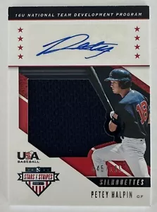 2019 Panini USA Baseball Stars & Streifen Trikots /199 Petey Halpin #USA-ET Auto - Bild 1 von 2