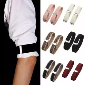Men Elastic Shirt Sleeve Garter Strap Arm Band Sleeve Anti-Slip Cuff Holder - Picture 1 of 18