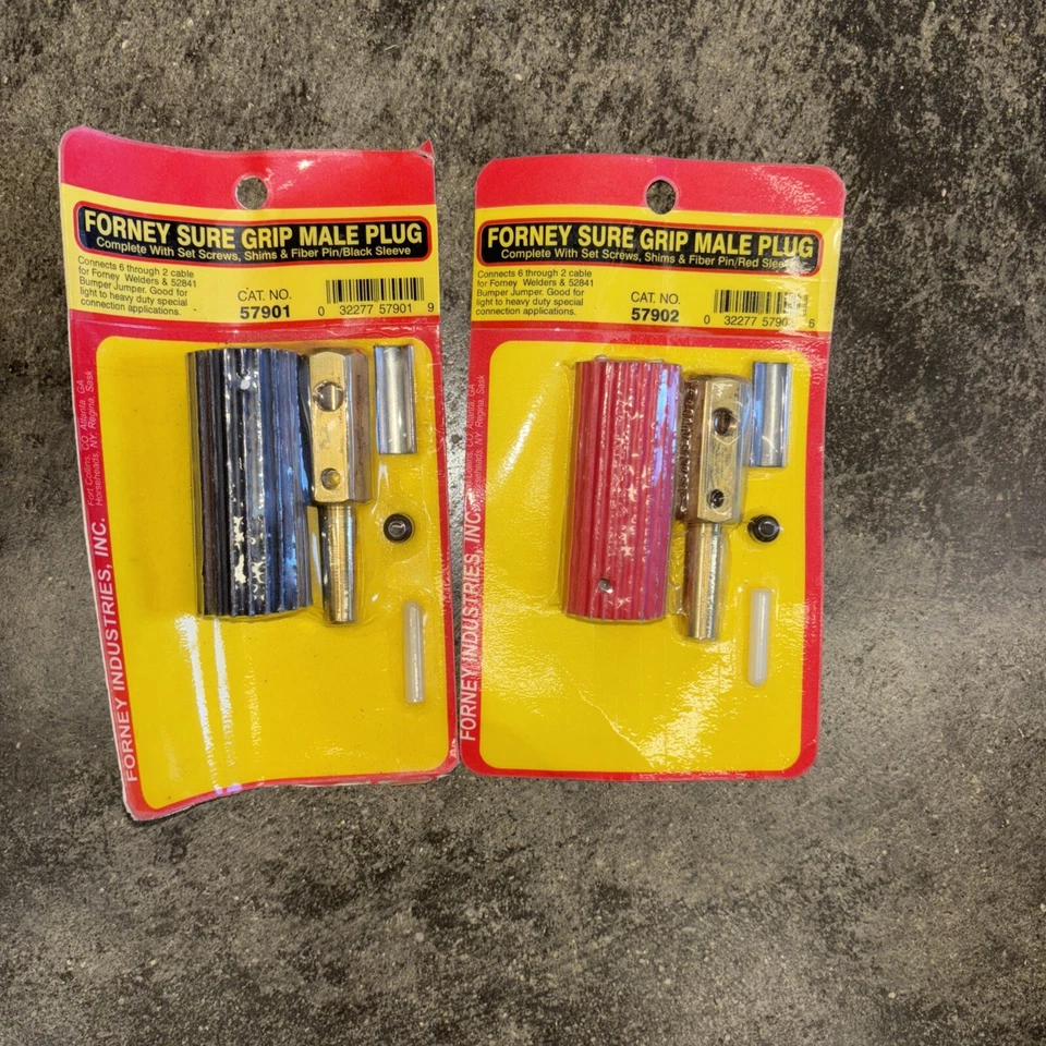 Forney Welder 3/8” Male Plug Forney 57901 Black & 57902 Red Sure-Grip, Century