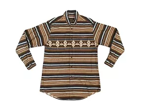 Camisa de Franela Azteca Suroeste Bolsillo Con Botones Lana De Colección Mangas Largas L - Imagen 1 de 7