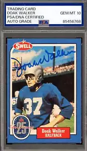 Doak Walker Gem Mint 10 PSA DNA Signed 1988 Swell Greats Autograph - Picture 1 of 1