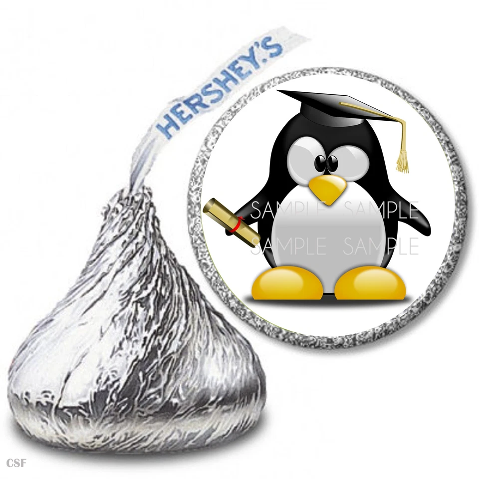 108 pegatinas envoltorios de caramelos Hershey Kiss favores de graduación de pingüinos etiquetas Foto 1 de 1