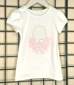 NEW NWT White/PINK LACE/Pearl PURSE CUTE PLUSH Top/Shirt Size 4Y, 5Y, 6Y or 6X - Picture 1 of 11