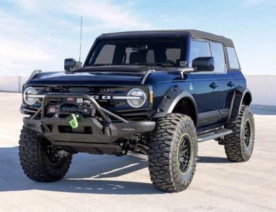 Se adapta a 21-25 Bronco 4 puertas diseño de aire súper perno guardabarros llamaradas negro satinado FO34E24 Foto 1 de 4