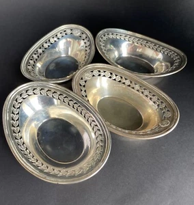 4 Antique Silver Sterling Tray Basket Bowls Ornaments  - Picture 1 of 8