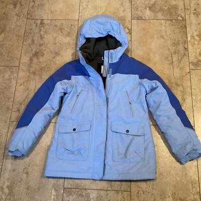 LANDS’ END The Squall Youth Blue Coat Sz M 10-12 Grow A Long Hoodie Jacket READ - Image 1 of 4