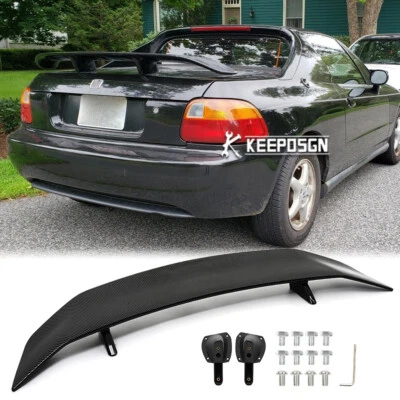 46" GT Style Rear Trunk Spoiler Wing Carbon Fiber Look For Honda Civic Del Sol - Image 1 of 4