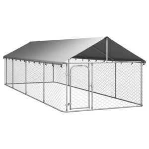 Dog Kennel w/ Roof 600x200x150cm Outdoor Pet Cage Fence Run Pen House Enclosure - Picture 1 of 11