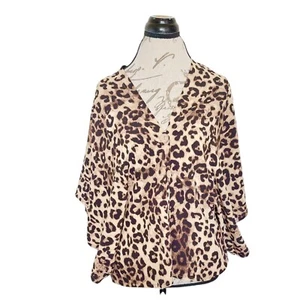 Anthropologie Do Everything in Love Blouse One Size Animal Leopard Boxy Top - Picture 1 of 12