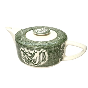 Vtg Royal China The Old Curiosity Shop Teapot Green White Instruments Dickens - Picture 1 of 11