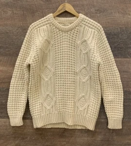 Gaeltarra Handloomed Aran Strickpullover creme Pullover Grobstrick sehr guter Zustand - 40" - Bild 1 von 6