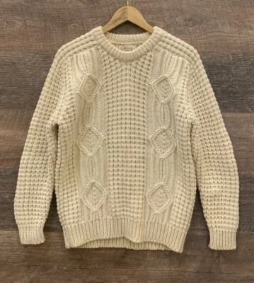Gaeltarra Handloomed Aran Knit Sweater Cream Jumper Chunky Knit VGC - 40” - Image 1 of 4