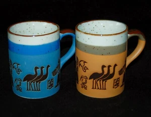 Juego de 2 tazas de cerámica vintage a lo largo del Nilo Westwood San Francisco - Imagen 1 de 6
