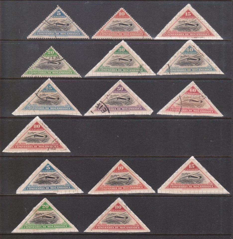 (F279-10) 1935 Mozambique mezcla conjunto de 10 sellos y 5 inauguración extra correo aéreo (J) ( Foto 1 de 1